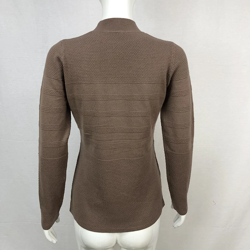 68%viscose 32%nylon 12GG women sweater casual basic clothes thin knitwear