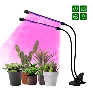 2021 New Model Timer Function 3H 9H 12H Two Head 40W 9 Dimmable Levels Customized LED Flexible Plant Growth Lamp Full Spectrum