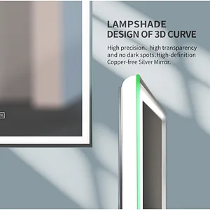 High Brightness Frameless Rectangle LED Mirror With Edge Light Diffuser Elegant Illuminated Mirror HC2016