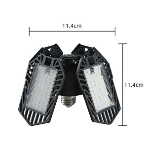 LED Garage Light Foldable Deformable100W Super Bright Led Garage Ceiling Light Adjustable With 4 Panel
