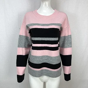 Acrylic spandex ladies knitwear striped winter sweaters for women