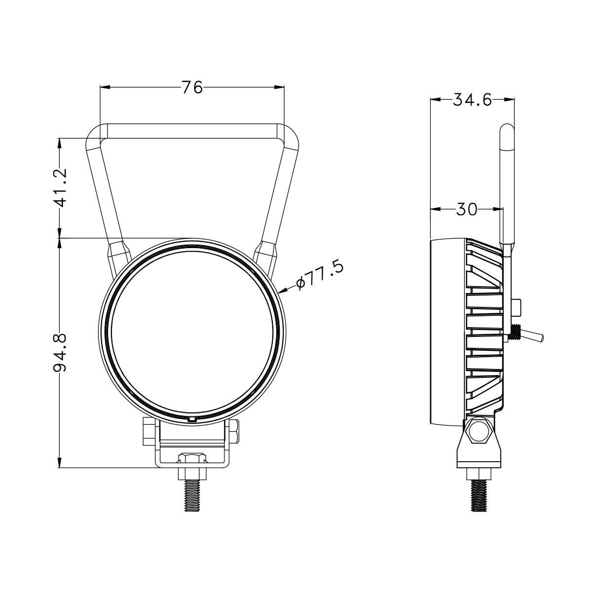 Mini Round Auto 12w Round Tractor Lights