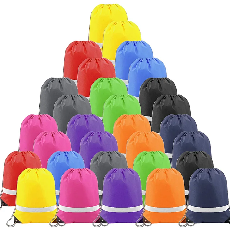 Navo Navy Drawstring Bags Backpack Reflective in Bulk Sports Gym Sack Pack Cinch Bag with Strings,drawstring bags,string bag,drawstring backpack,drawstring pouch,nike drawstring bag,cinch bag