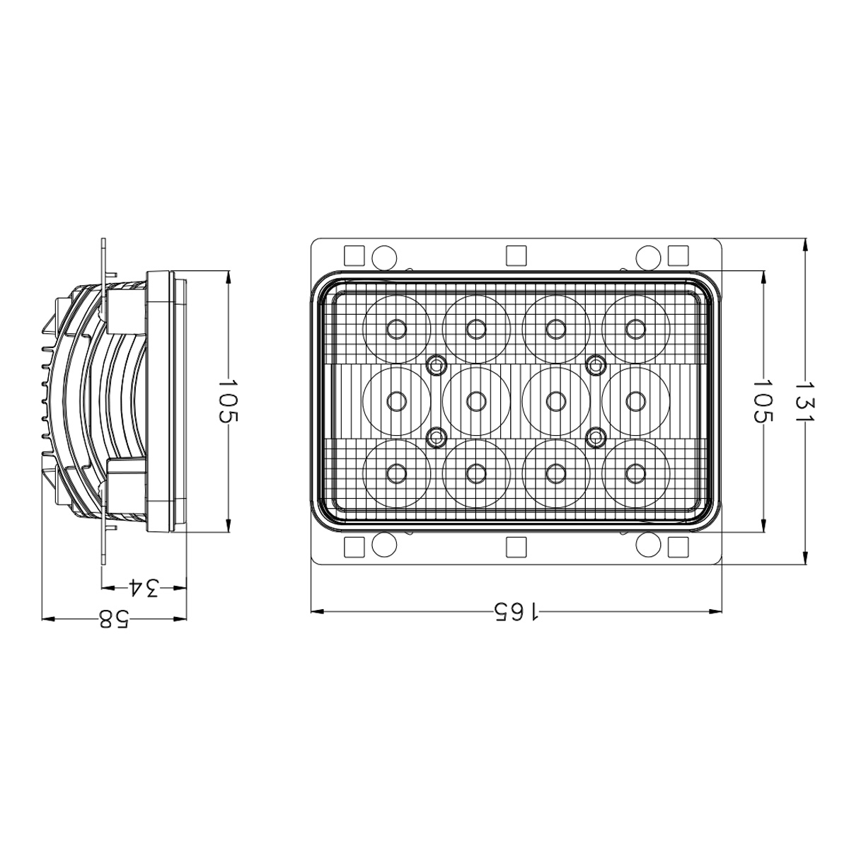 Best High Power 60w Square Tractor LED Work Lamplight Led Light for Agriculture Vehicles and Class Tractors