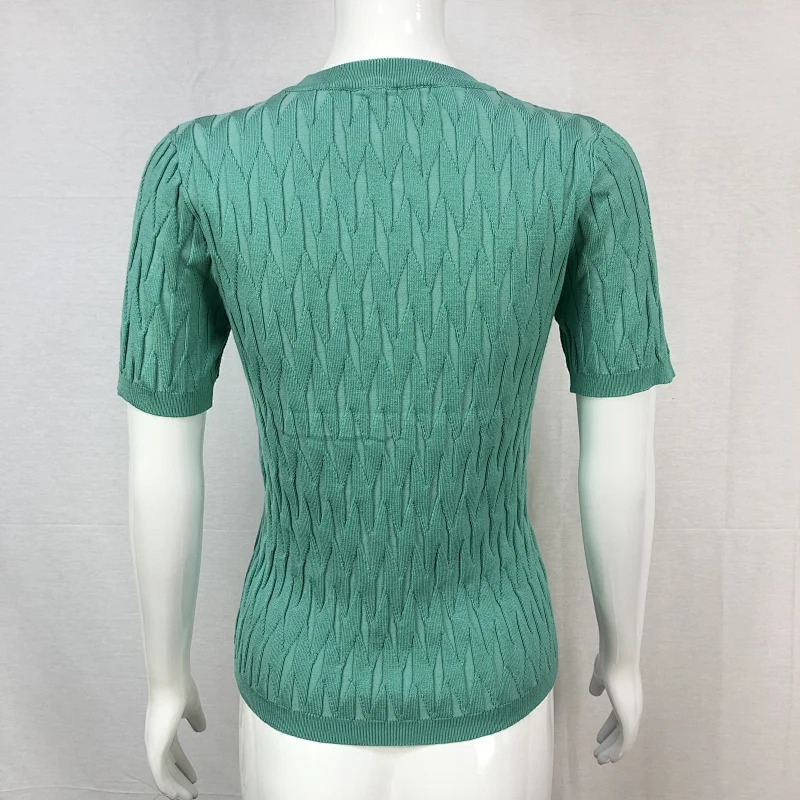 Summer 70%viscose30%nylon knitting sweater t-shirt casaul fashion women girl knitwear