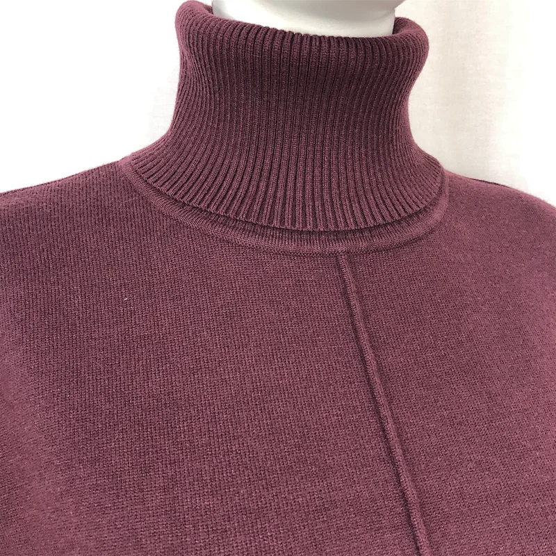 Turtleneck 68%viscose32%nylon winter long sweater custom women knitwear
