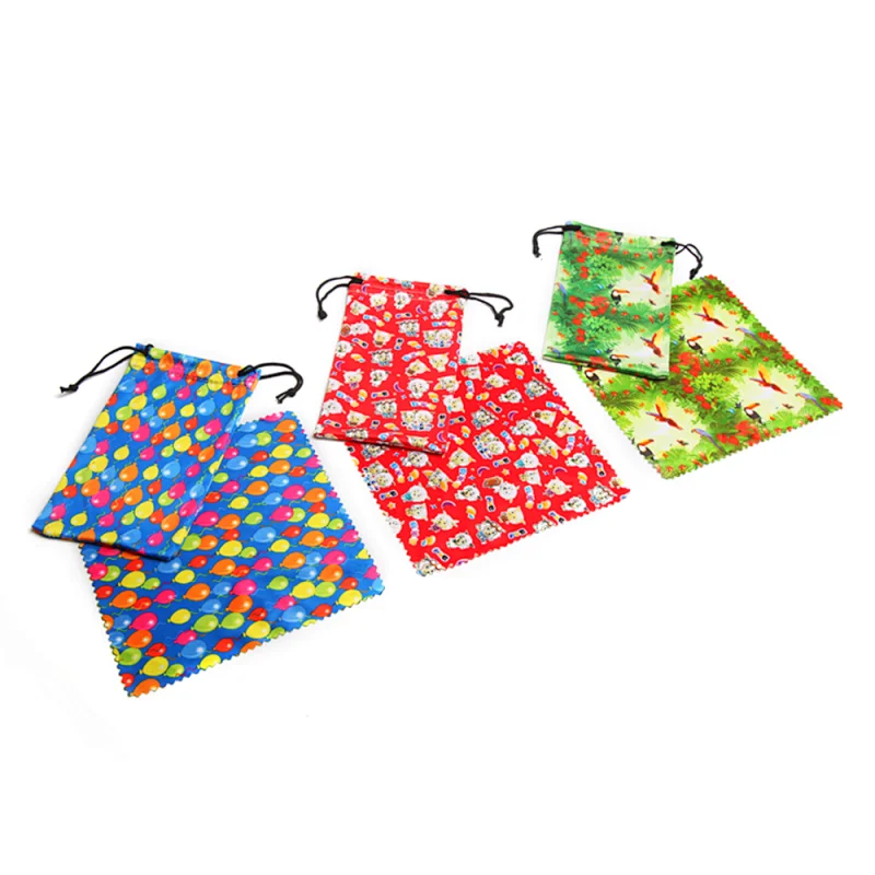 Hot Transfer Printing Microfiber Sunglass Bag