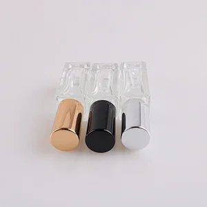 5Ml clear suqar Essential OIl Bottle Aromatherapy Oil Vial made of high transparent thick glass metal aluminum cover spray