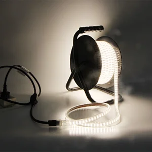 15M Led Portable Winding Spool Exterior Strip Light Work Light Strip Temporary Construction Lights Drum For Outdoor Lighting