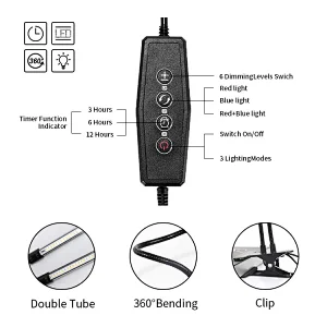 Hot Sell Full Spectrum Plant Growth Light Timing Adjustable Big shell controller Three strips plant 30w Plant Growth Light