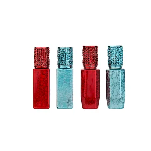 8ml,6ml glass suqare bottle blue red metal roll on  esstional oil lotion personal care perfume eliguid  spray