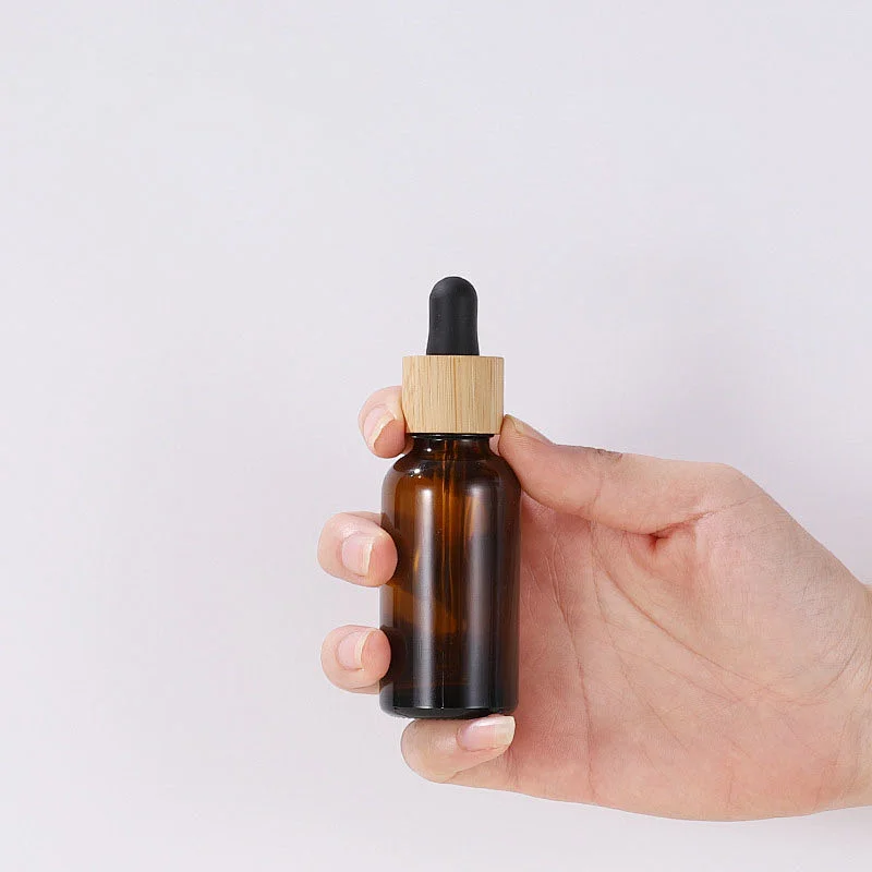 5ml,10ml.20ml,30ml,50ml,100ml.Brown   Amber Glass Aromatherapy Liquid Dropper for essential massage oil  Bottles bamboo dropper