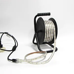 15M Led Portable Winding Spool Exterior Strip Light Work Light Strip Temporary Construction Lights Drum For Outdoor Lighting