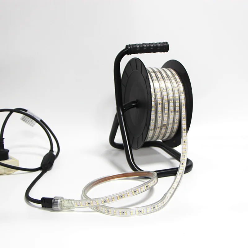 15M Led Portable Winding Spool Exterior Strip Light Work Light Strip Temporary Construction Lights Drum For Outdoor Lighting