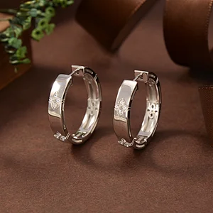 silver christmas earrings
