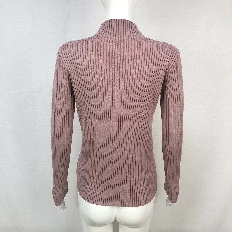 Winter 68%viscose32%nylon knitwear fashion 12 gauge women basic sweater