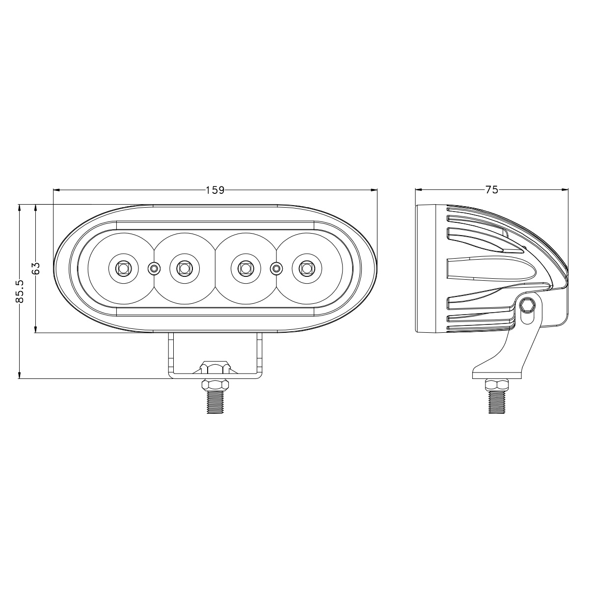 50w Bright 4x4 LED Light for Heavy Duty Industrial Trucks & Car UTV SUV ATV