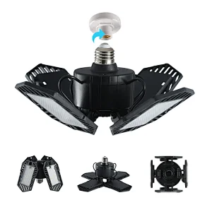 LED Garage Light Foldable Deformable100W Super Bright Led Garage Ceiling Light Adjustable With 4 Panel
