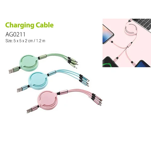 3 in 1 charing retractable cable