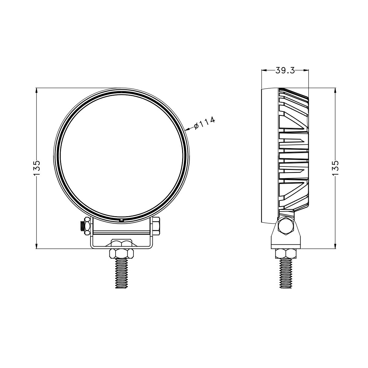 12V Round LED Work Lights