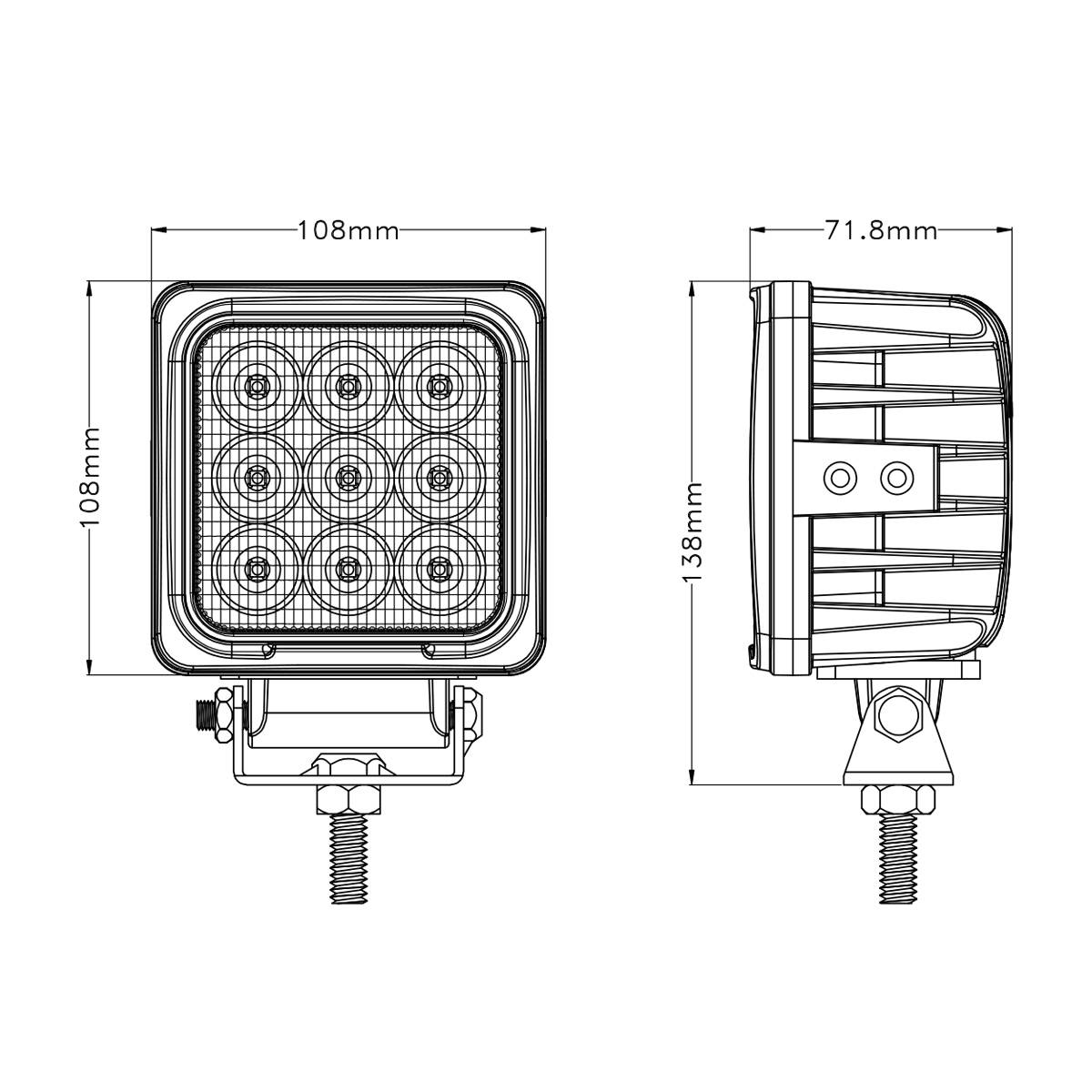 27w Car Led Work Lamp Flood and Spot Work Led Light
