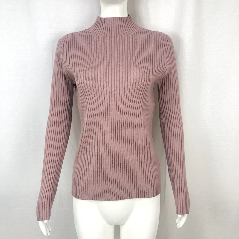 Winter 68%viscose32%nylon knitwear fashion 12 gauge women basic sweater