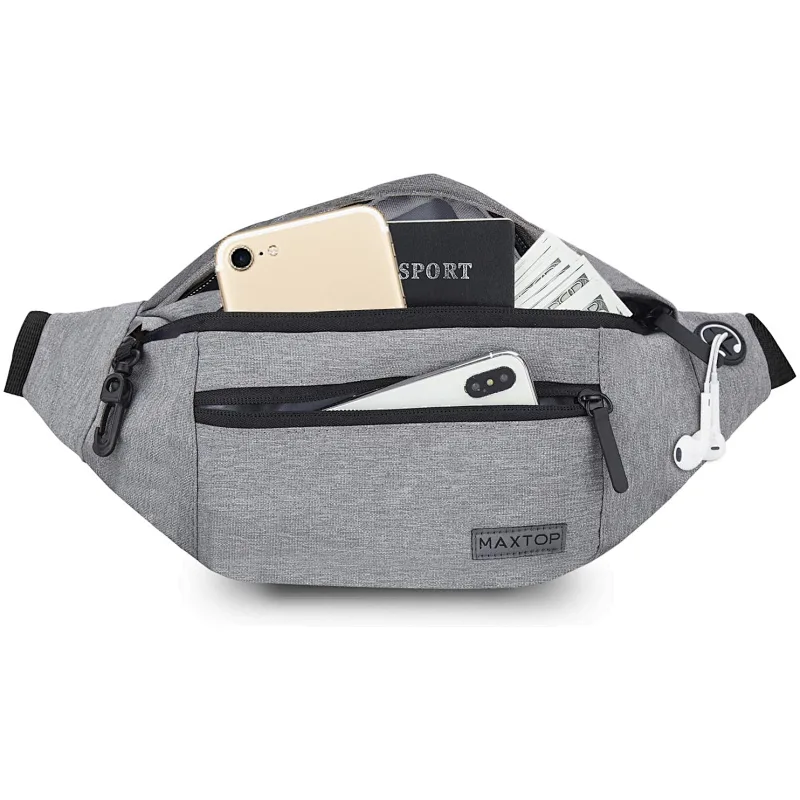 Navo Large Fanny Pack with 4-Zipper Pockets,fanny pack,waist bag,bum bag,belt bag,gucci fanny pack,louis vuitton bum bag,nike fanny pack,louis vuitton fanny pack,bumbag,supreme fanny pack