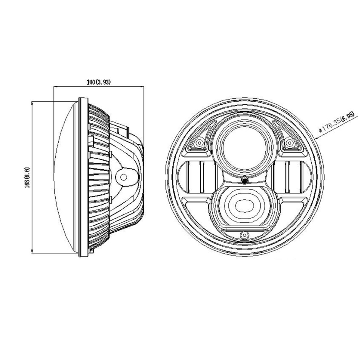 Round Shape 73W  Motorcycle LED Headlight