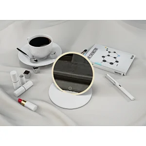 Custom Housing-color Round LED Bathroom Mirror Type C Charging Magnetic Detachable Mirror HCL-049