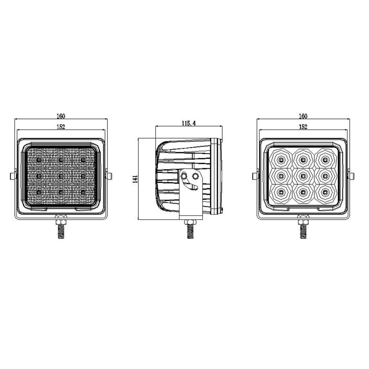 90w Super Bright Vehicle Working Lamps for Heavy Duty Industrial Trucks & Car IP68 CE approved