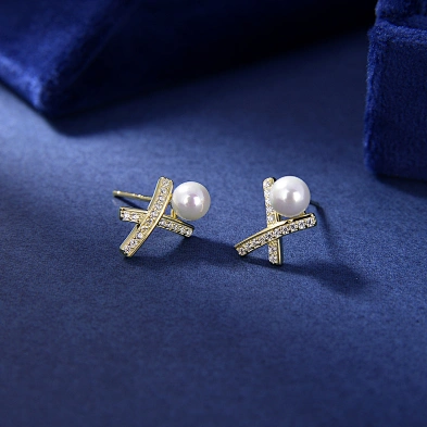 pearl and sterling silver earrings