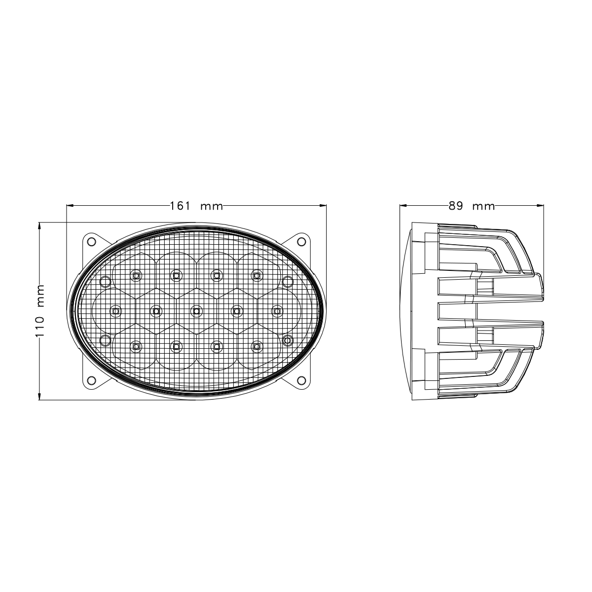 65w Oval Agricultural Light  Embedded lamp