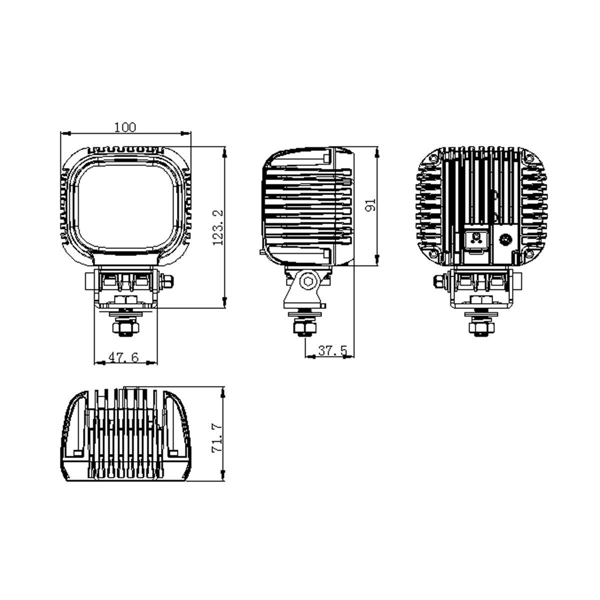 63w Car Accessories Led Work Lamp