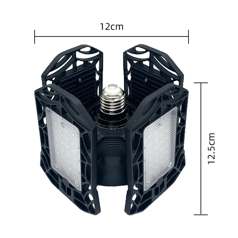 LED Garage Lights 120W 6000K E26/E27 Deformable Garage Ceiling Light With Adjustable Four Panels
