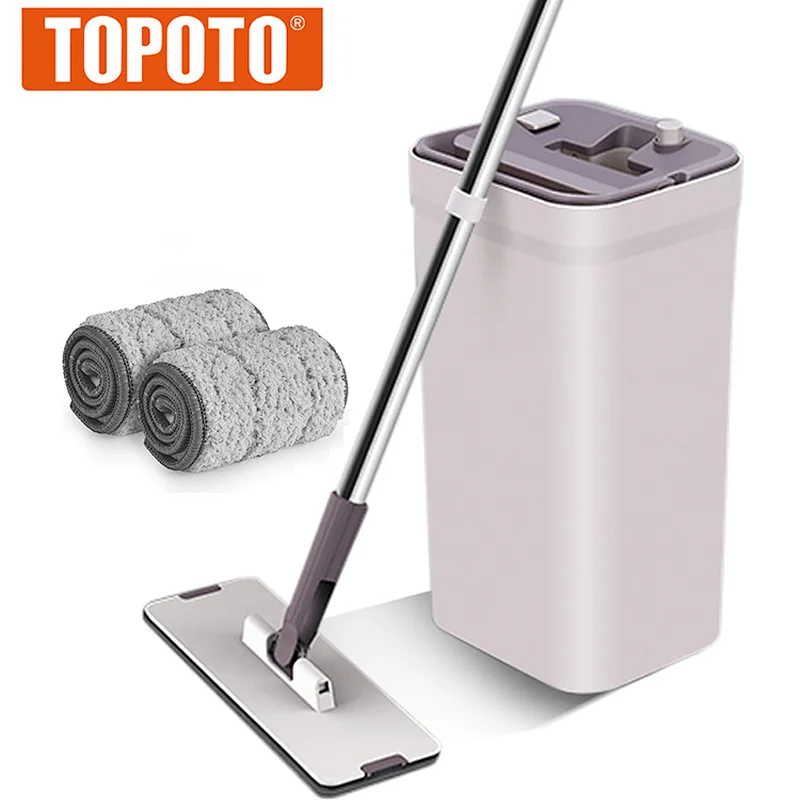 TOPOTO Squeeze Microfiber Clean Roller Flat Mop For Clean Room