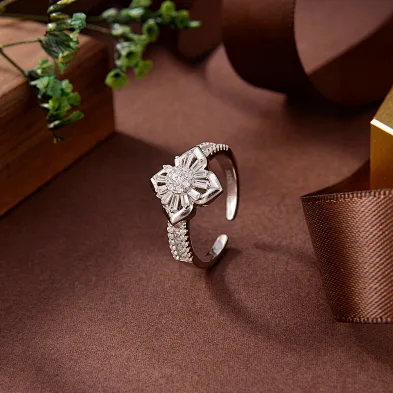 moissanite sterling silver ring
