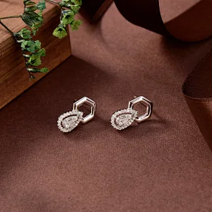 silver cc earrings