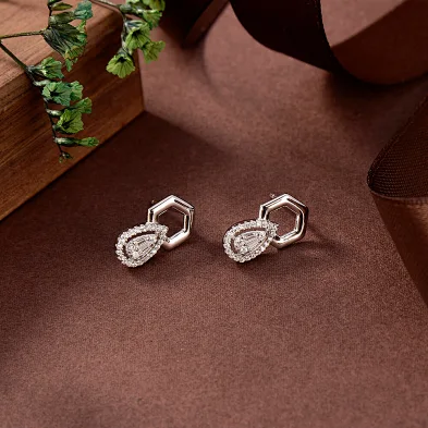 silver cc earrings