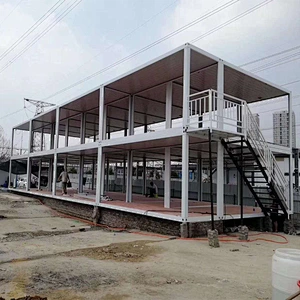 Factory Supply Hight Quality Steel Frame Modern Luxury Modular Prefabricated Prefab Mobile Container House Sales with Glass Wall for Office