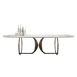 High End Customized Dinning Table Modern Luxury Marble Top Metal Dining Tables Sets Dinning Table