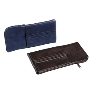 Sunglasses Leather Bags Pouch With Zipper