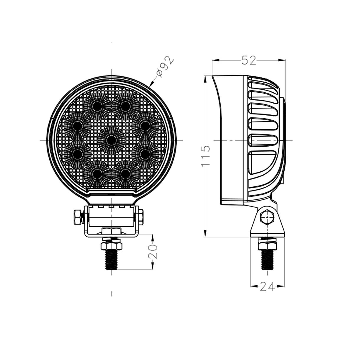 27W LED Work Light Suitable for Cars, Boats, 4x4s, Vans