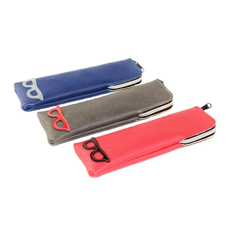 Optical Pouch Leather Glasses Pouch Bags With Zipper