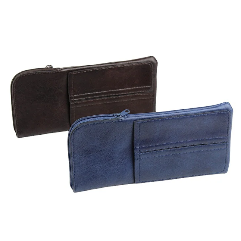 Sunglasses Leather Bags Pouch With Zipper