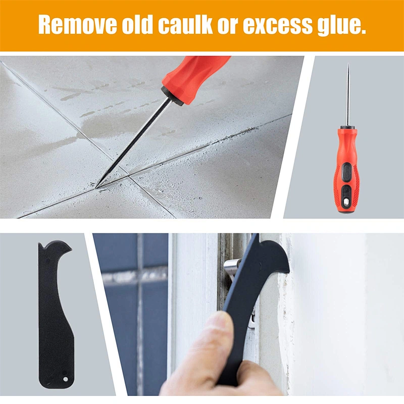 3 in 1 Silicone Sealant Caulking Tool with Grout Scraper Scratch Awl 6