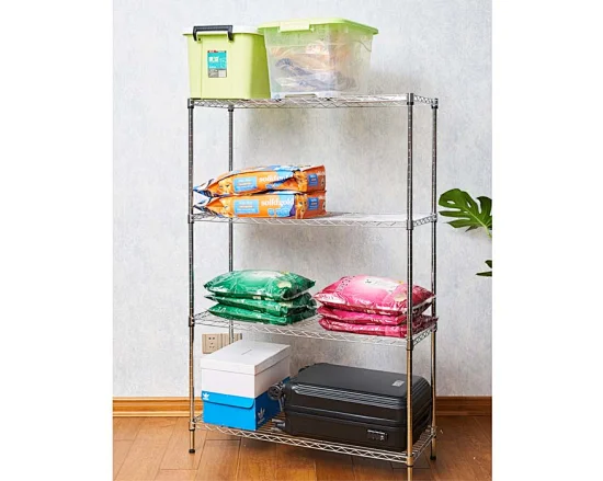 4 tiers chrome wire shelving unit