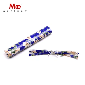 MEESHOW Reading Glasses Fashion Small Slim Portable Pen Men Women Rimless Lightweight GlassesMutlicolor R1001