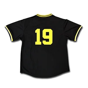 No buttons Men's Black Alternate Replica Custom Baseball Jersey