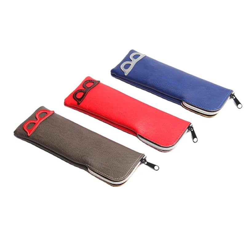 Optical Pouch Leather Glasses Pouch Bags With Zipper