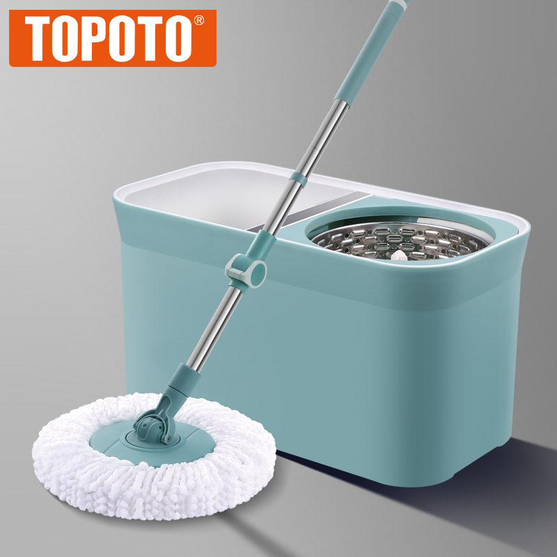 TOPOTO New Design Green Mop Microfiber Floor Mop, Spin Cleaning Mop